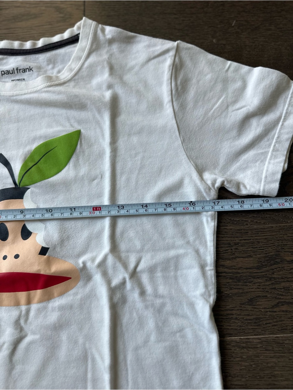 Paul Frank women’s white Graphic Monkey Tee - Green Leaf - Picture 3 of 4